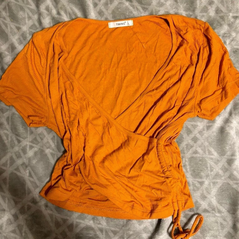 Timing Women's Orange Wrap Top
